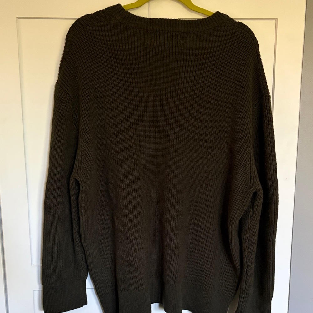 Modern Citizen Olive Crewneck Sweater with Side Zips - Picture 5 of 5